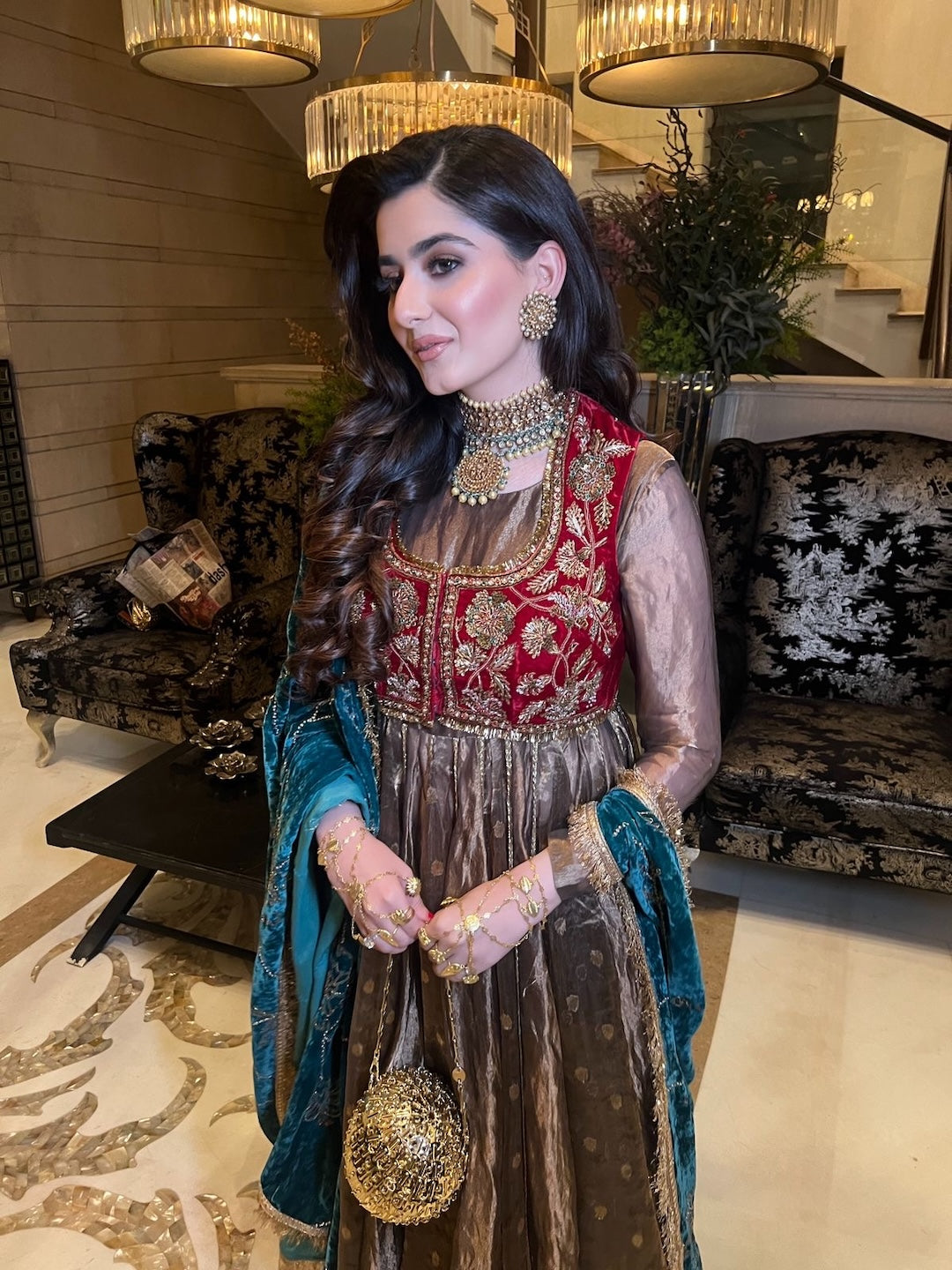 Basma anarkali set - Injour Tribe