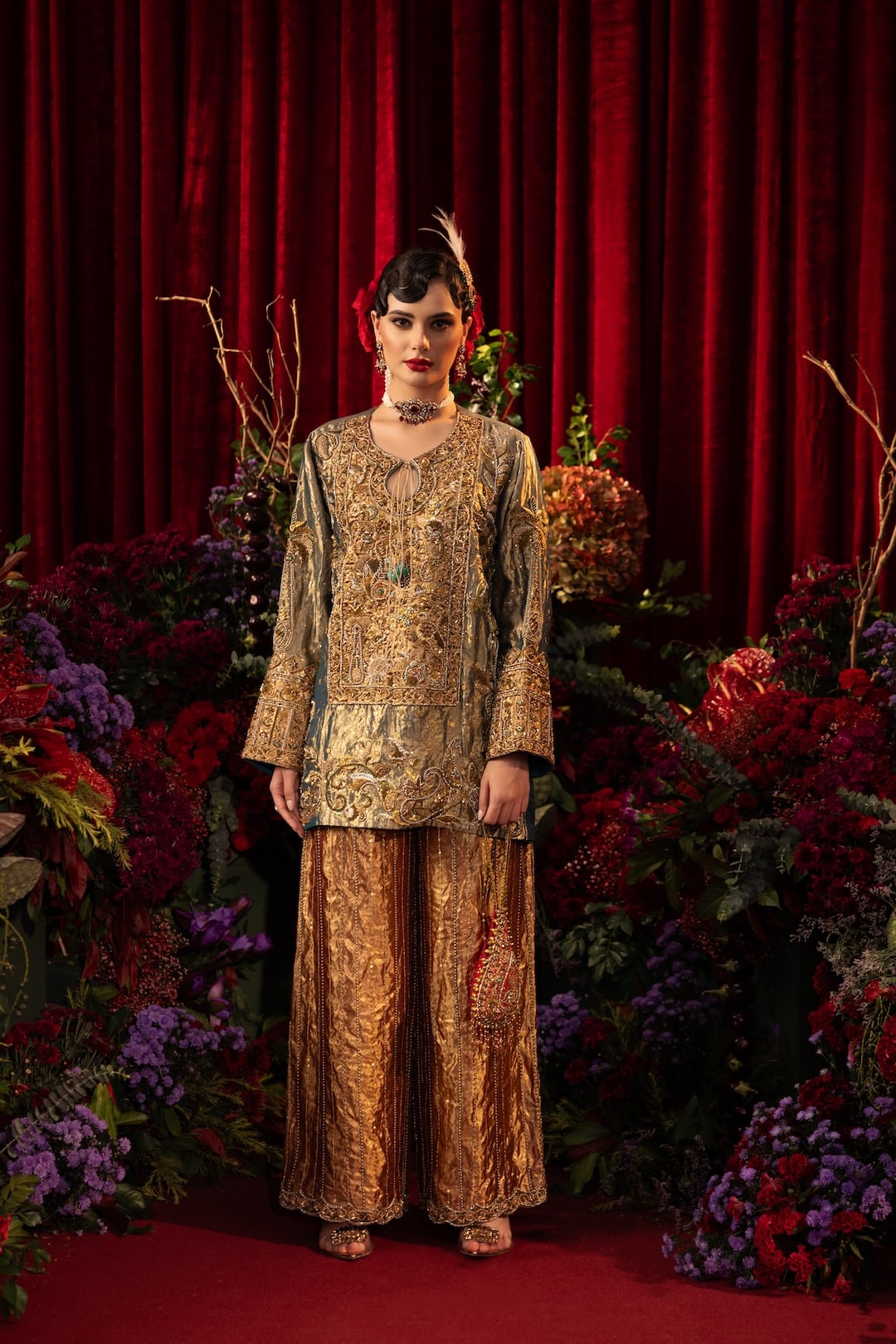 Siyah Kurta Set - Injour
