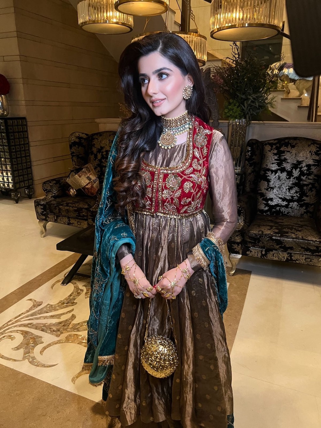 Basma anarkali set -  Injour Tribe