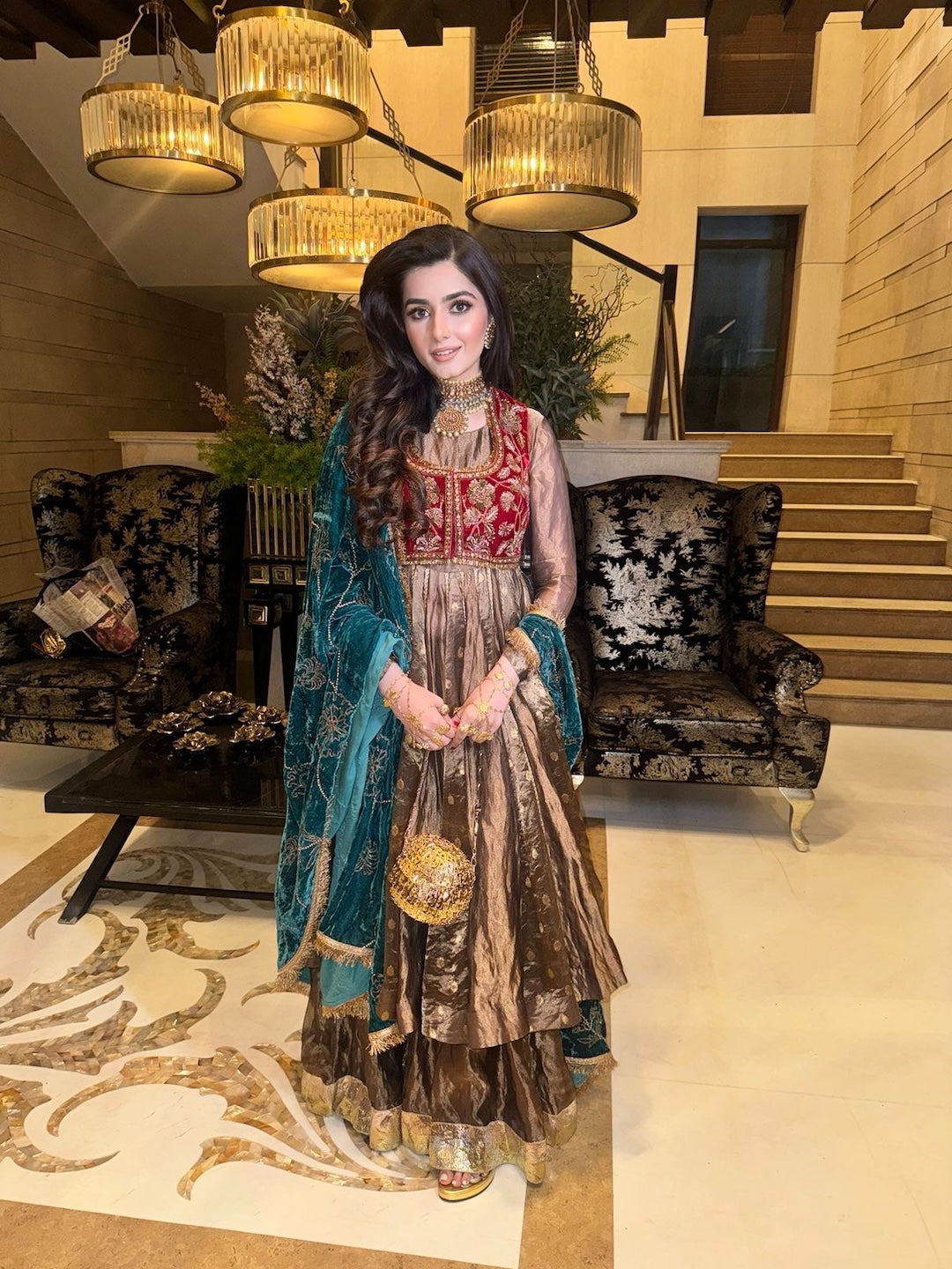 Basma anarkali set -  Injour Tribe